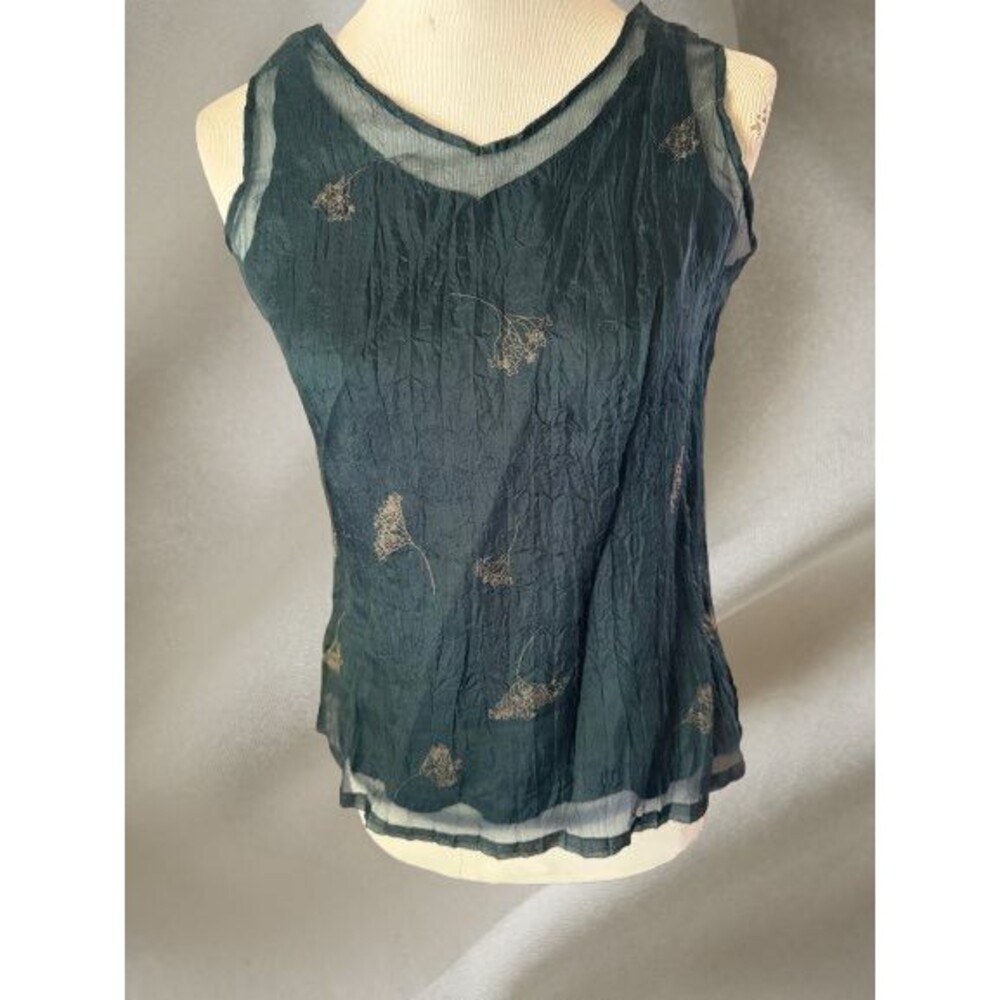 NWOT BASIX Silk Two Piece Sleeveless Top Size PS